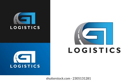 Plantilla del logotipo de la autopista de logística de GI