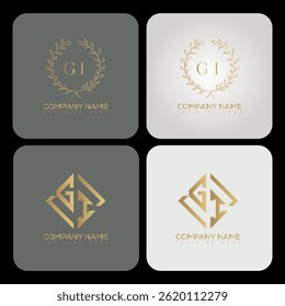 GI luxury typography letter logo. GI Creative style logo but still simple lettering and modern. 
