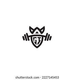 GI simple line fitness gym concept in high quality professional design that will print well across any print media