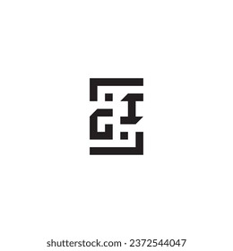 GI square concept retro logo in high quality professional design that will print well across any print media