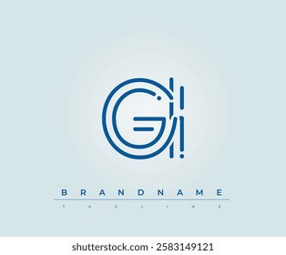 GI Technology Letter Logo Template. This tech letter logo is a graphic mark that uses letters to represent a technology company.