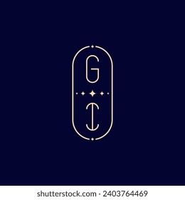 Monograma de la línea de boda GI con un diseño profesional de alta calidad que se imprimirá en cualquier medio impreso