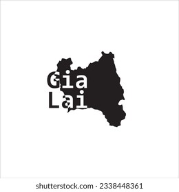 Gia Lai map and black lettering design on white background