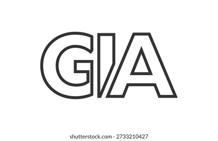 GIA logo design template with strong and modern bold text. Initial based vector logotype featuring simple and minimal typography. Trendy company identity ideal for businesses brand presence.