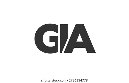 GIA logo design template with strong and modern bold text. Initial based vector logotype featuring simple and minimal typography. Trendy company identity ideal for businesses brand presence.