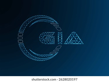 GIA low poly letter logo vector design. GIA lower poly logo design. Low poly logo.