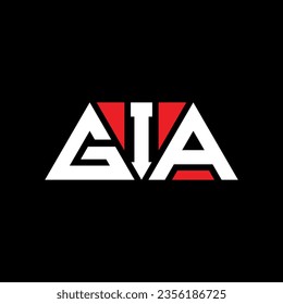GIA triangle letter logo design with triangle shape. GIA triangle logo design monogram. GIA triangle vector logo template with red color. GIA triangular logo Simple, Elegant, and Luxurious design.