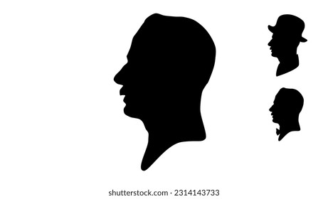 Giacomo Puccini silhouette, high quality vector