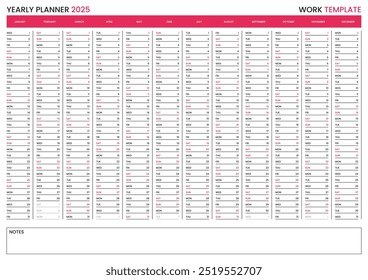 Giant 2025 Wall Calendar, 2025 Wall, Annual Planner, Year Planner, Horizontal and Rainbow