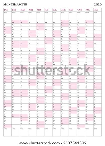 Giant 2026 Wall Calendar, 2026 Large Wall Planner, Annual Planner,  Year at a Glance,  Visual Overview 2026 Calendar,  Vertical,  Minimal, Black and White, Grey, Printable Yearly Planner