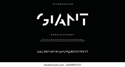 GIANT Abstract fontes modernas urban alfabet. Tipografia esporte, simples, tecnologia, moda, digital, fonte de logotipo criativo futuro. ilustração vetorial