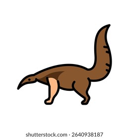 giant anteater color line icon for digital and print projects. South american animals. Minimal clean icons for apps and websites. Modern simple icons for UI UX and branding