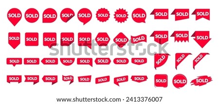 Giant Big Label Set With Text Sold