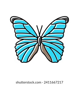 giant blue morpho spring color icon vector. giant blue morpho spring sign. isolated symbol illustration
