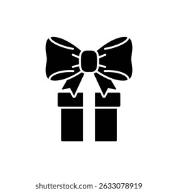 Giant Bow Tied Over Gift Box Icon for Celebration
