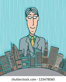Giant businessman