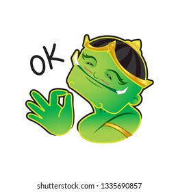 giant cartoon character thai asia cute isolated on white background, clip art giant green lovely and funny, clipart giant mascot cartoon, giant cartoon characters cute, (tossakan, ramayana thai word)