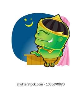 giant cartoon character thai asia cute isolated on white background, clip art giant green lovely and funny, clipart giant mascot cartoon, giant cartoon characters cute, (tossakan, ramayana thai word)