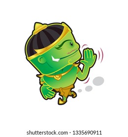 giant cartoon character thai asia cute isolated on white background, clip art giant green lovely and funny, clipart giant mascot cartoon, giant cartoon characters cute, (tossakan, ramayana thai word)