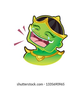 giant cartoon character thai asia cute isolated on white background, clip art giant green lovely and funny, clipart giant mascot cartoon, giant cartoon characters cute, (tossakan, ramayana thai word)
