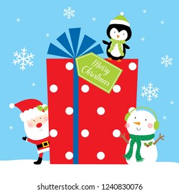 giant christmas gift cute greeting card