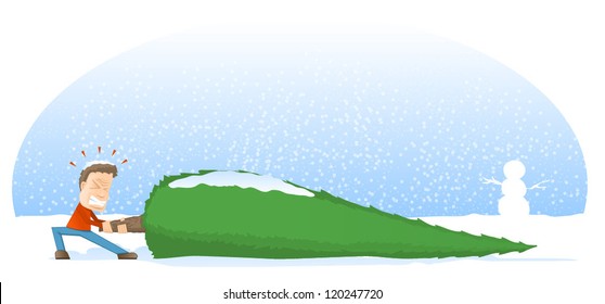 Giant Christmas Tree Cartoon/Vector Christmas Comic