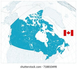 Giant detailed map of Canada. No text. Vector illustration.