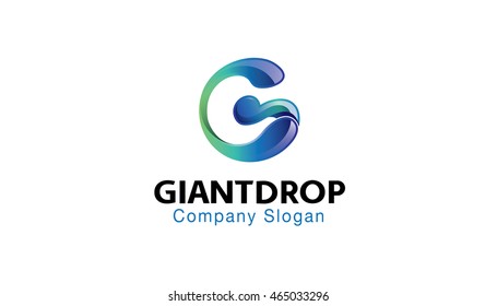 Giant Drop Creative G Colorful Letter Logo Design Illustration