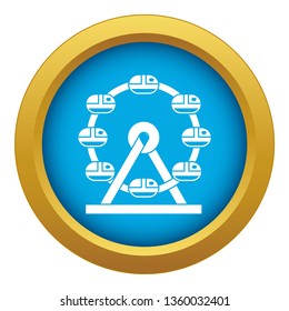 Giant ferris wheel icon blue vector isolated on white background for any design