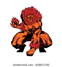Giant fire character vector graphic design