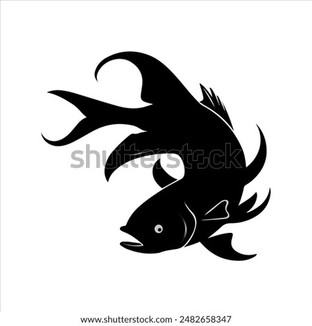 A giant fish silhouette is a striking and imposing image, capturing the essence of a massive aquatic creature in profile.