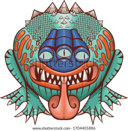 It is a Giant Frog thats have 3 fearsome eyes and deadly tongue strike.