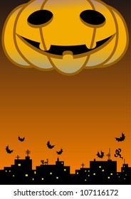 a giant halloween pumpkin head