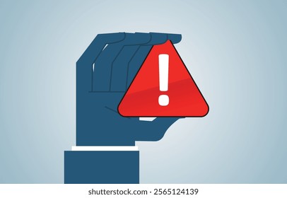 giant hand-held hazard warning signs