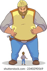 Giant Labor man standing colossal