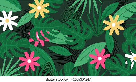 Giant Leaves With  Green background Vector 