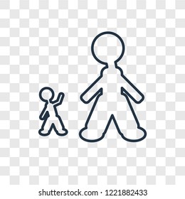 Giant man concept vector linear icon isolated on transparent background, Giant man concept transparency concept in outline style