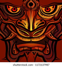 Giant Monster face  abstract vector.