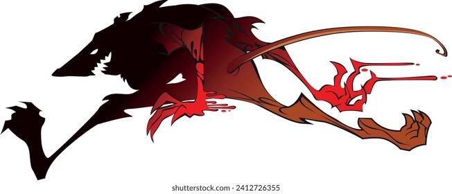 Rata mutante gigante corriendo, vector