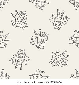 giant ogre doodle seamless pattern background