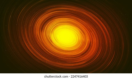 Giant Orange interstella on Galaxy background with Milky Way spiral,Universe and starry concept desig,vector