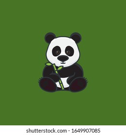 Giant Panda bear with bamboo stick vector illustration for Panda day on March 16th. 
