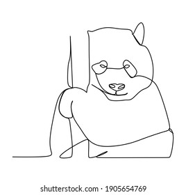 Giant Panda. Continuous one line drawing