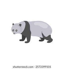 Giant Panda Flat Icon, China Symbols Vector Illustration