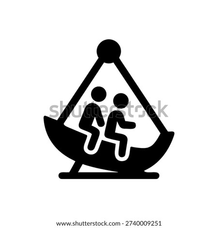 Giant Pendulum Boat Swing Icon Isolated On White Background