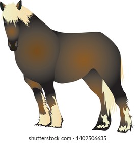 Giant percheron horse illustration. Horse percheron vector 