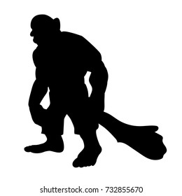 Giant person silhouette monster villain fantasy. Vector illustration.