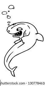 Giant predatory fish. Vector illustration.