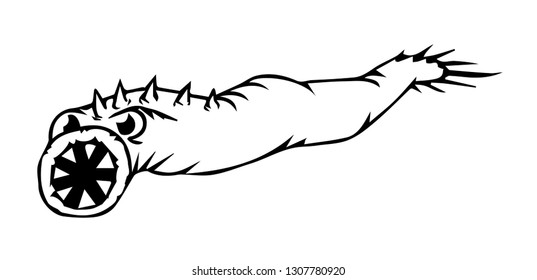 giant predatory leech. Vector illustration.