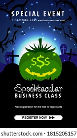 Giant Pumpkins Banner and brochure for upcoming halloween event for improve your sells and prospect